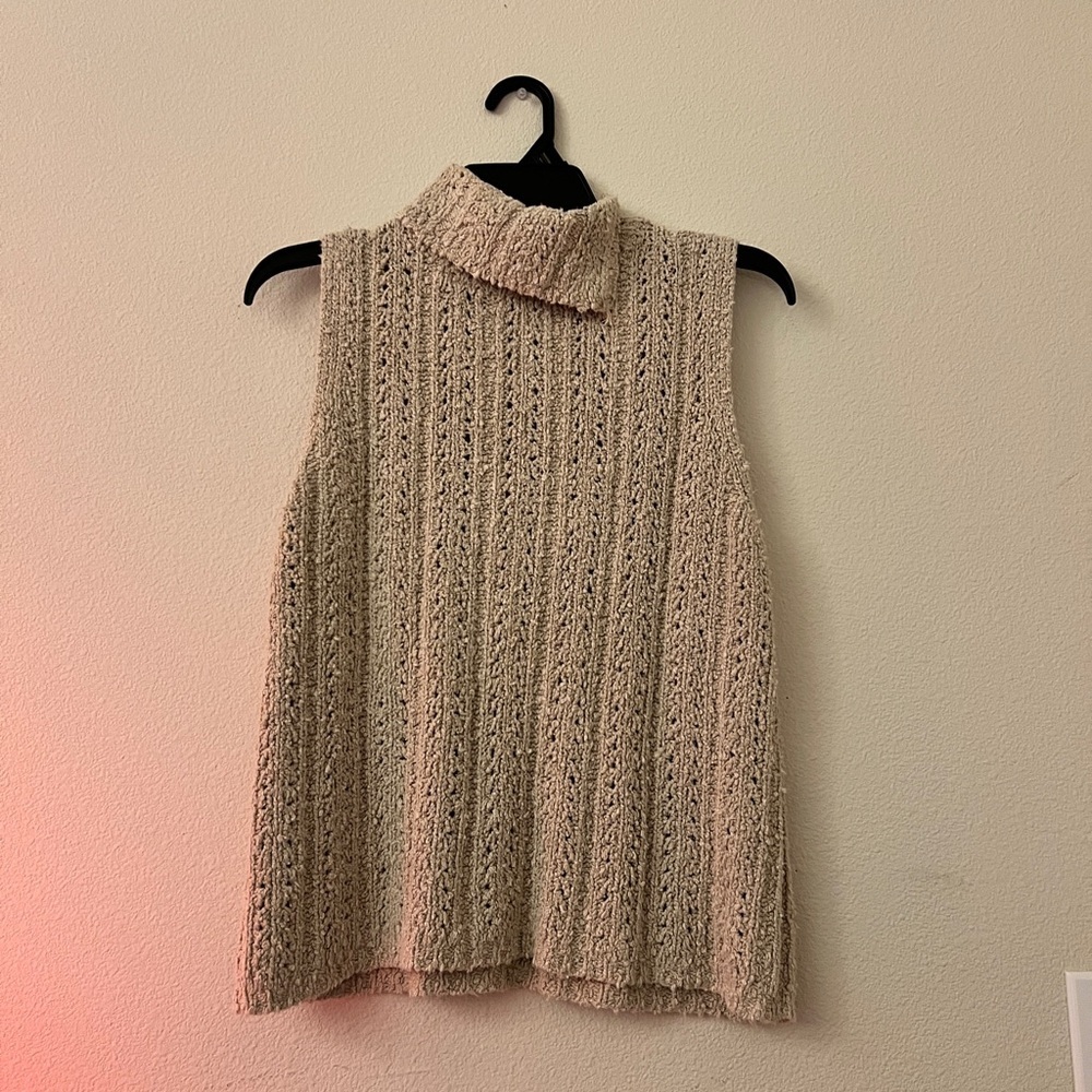 Vintage Harold’s Knit Sweater Vest | Women’s Medium | Beige Mock Neck